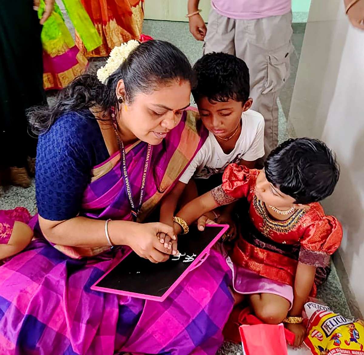 Aksharabhyasa and Vidyaarambha Ceremony in RVK - Hangal (17)