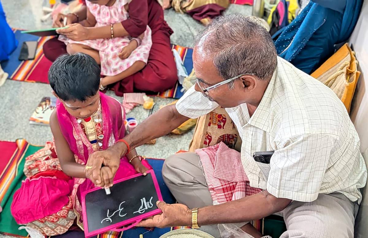 Aksharabhyasa and Vidyaarambha Ceremony in RVK - Hangal (18)