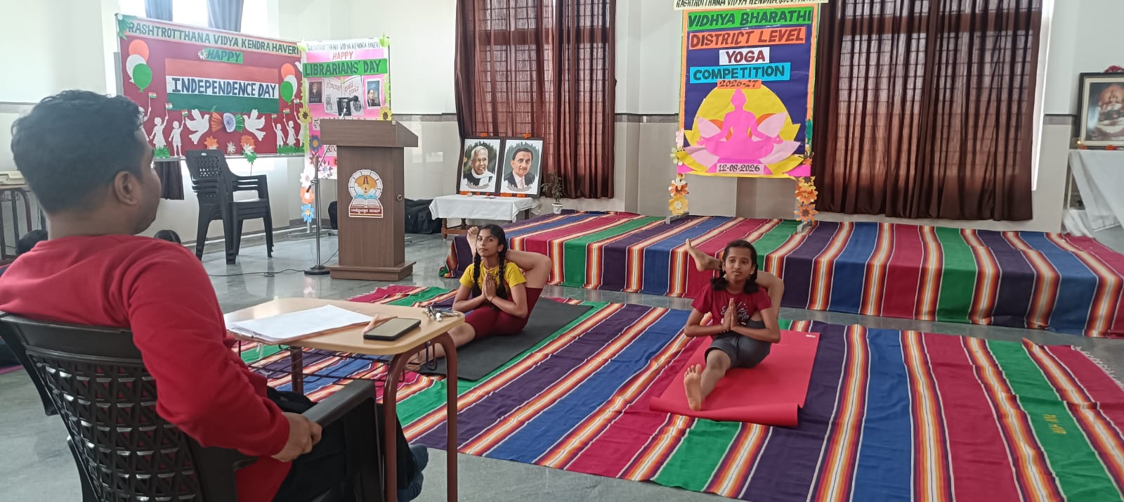 RVK - Hangal Students Achieve Remarkable Success in Vidya Bharati District-Level Yogasana Competition (1)